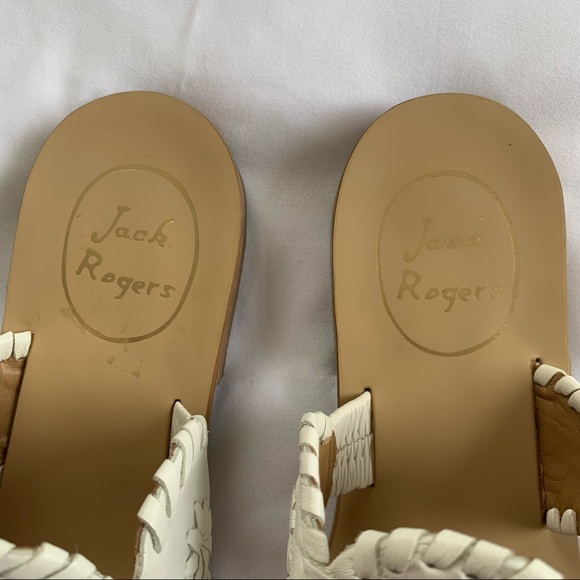 JACK ROGERS White & Gold Lauren Sandal - Picture 6 of 15